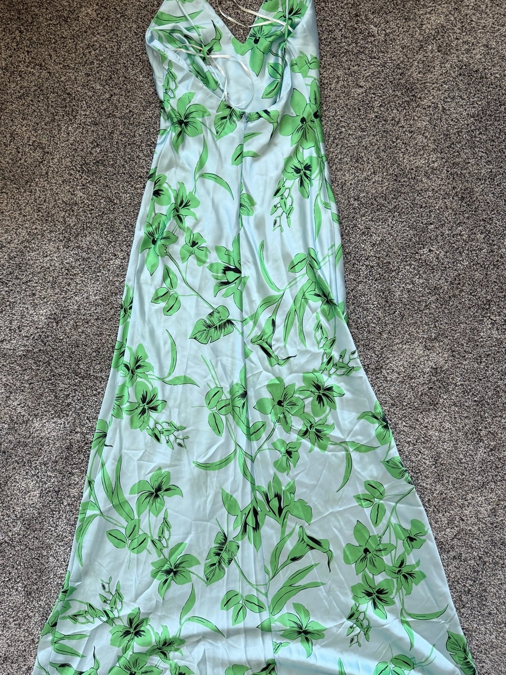 Ramy Brook Light Blue Floral Backless Slip Maxi Dress - Picture 3 of 10